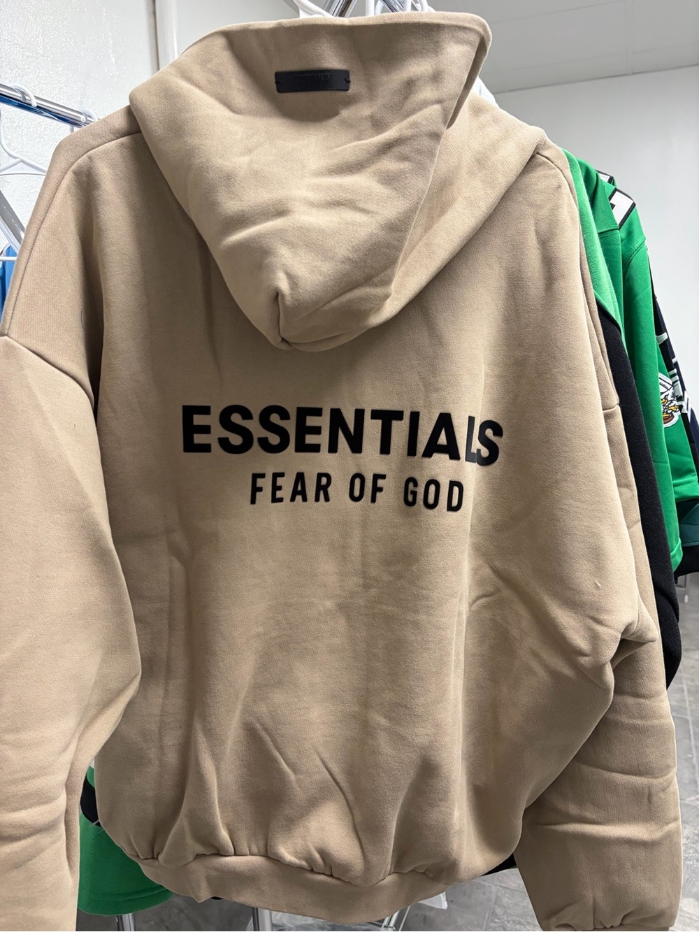 Authentic Beige/Brown Essentials Hoodie!